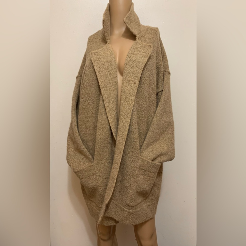 Thread & Supply Comfy Oversized Camel Knit Cardigan Jacket Open Front Women’s L